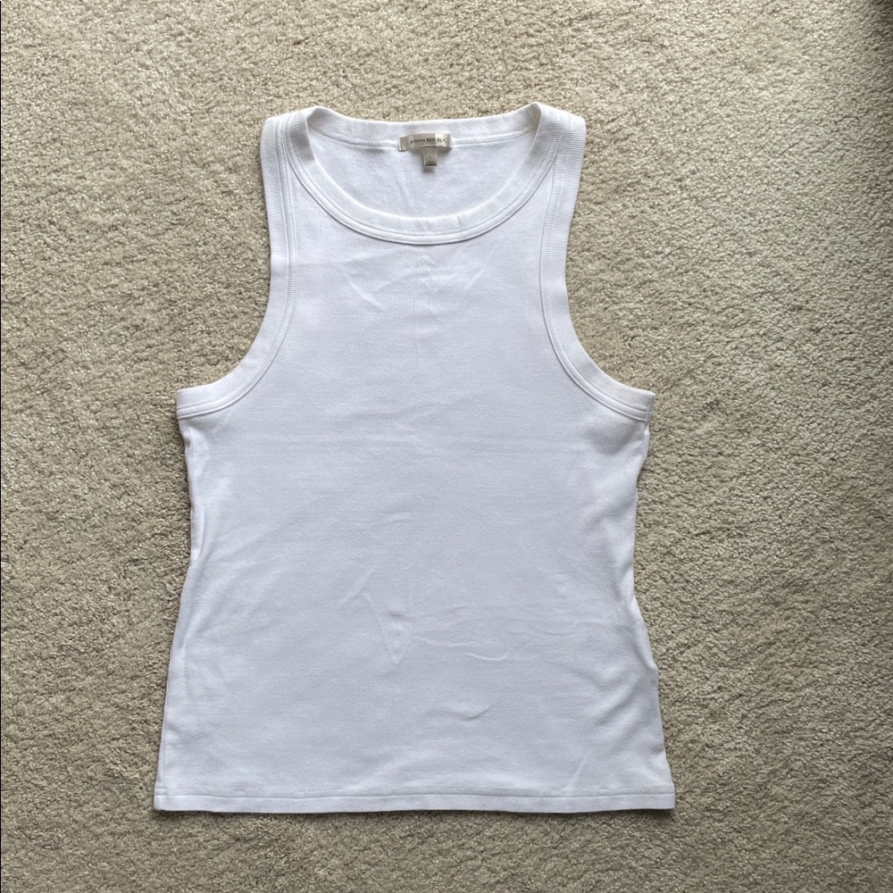 Banana Republic Women’s White Ribbed Racerback Tank
